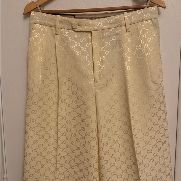 GUCCI Pleated Cotton-Blend Jacquard Straight-Leg Pants - Picture 8 of 15